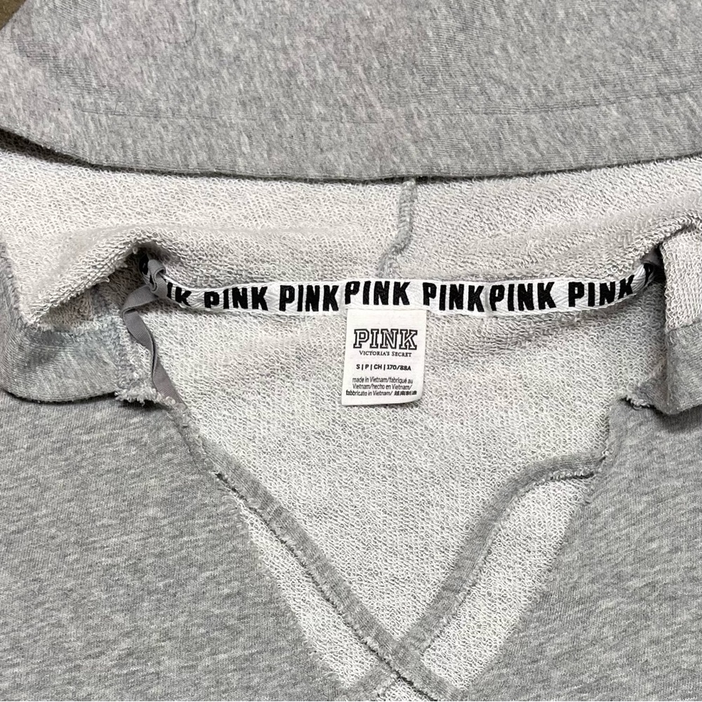 Victoria Secret PINK Logo Hoodie Knit Sweater Y2K - Picture 5 of 9